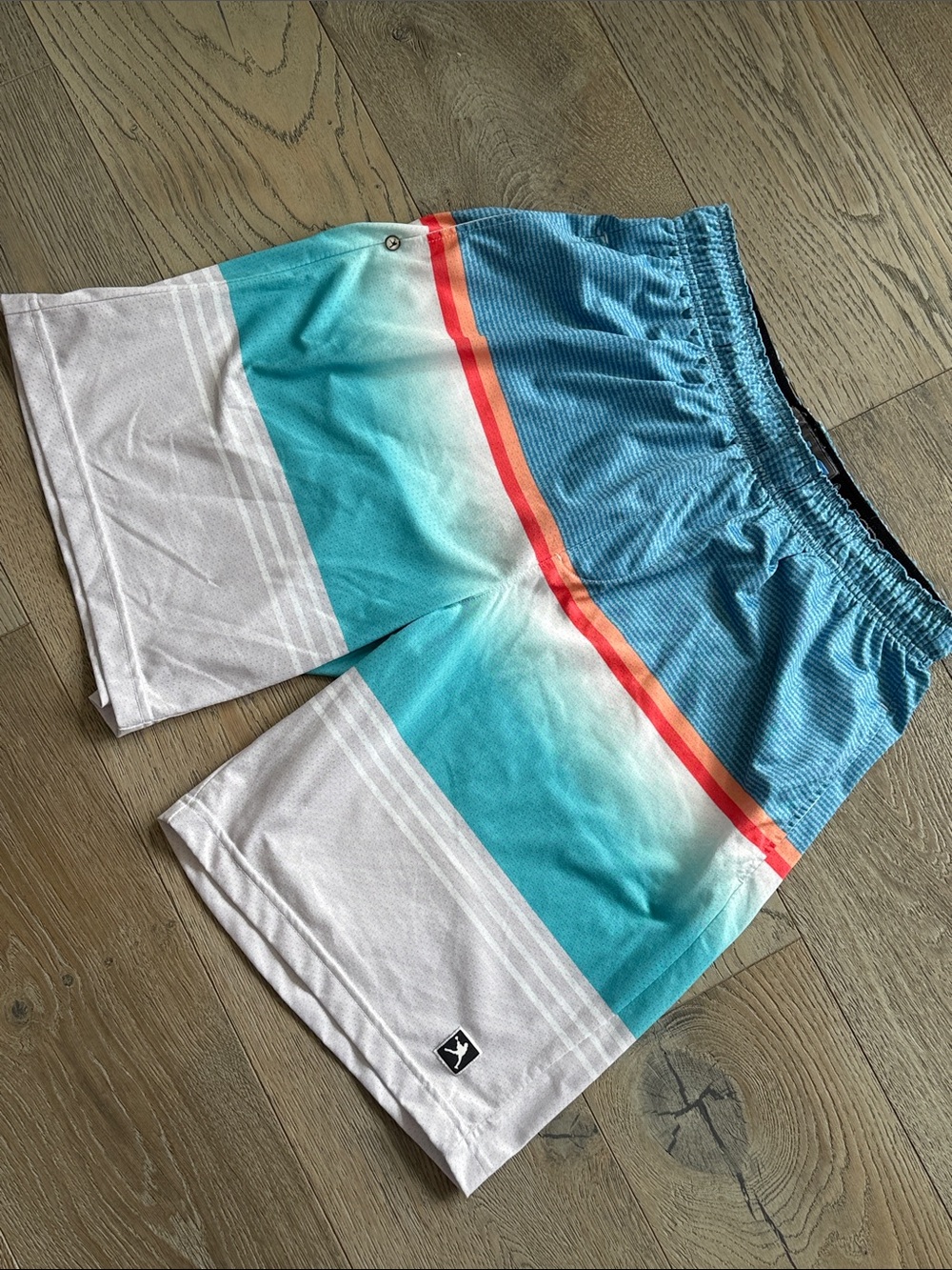 🥍 Lacrosse Unlimited Gradient Blue White Gray w/ Coral Stripe LAX Athletic Short